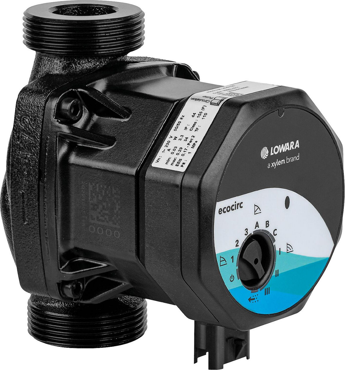 Heizungs-Umwälzpumpe Lowara ecocirc M 25-6, DN25(1"), PN10, 230V, Baulänge 130mm Heizungs-Umwälzpumpe Lowara ecocirc M 25-6, DN25(1"), PN10, 230V, Baulänge 130mm