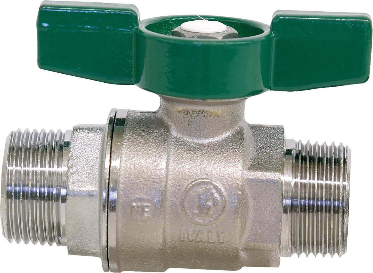 Trinkwasser-Kugelhahn R253D AG/AG 1 1/4" Messing verchromt/ Flügelgriff Trinkwasser-Kugelhahn R253D AG/AG 1 1/4" Messing verchromt/ Flügelgriff