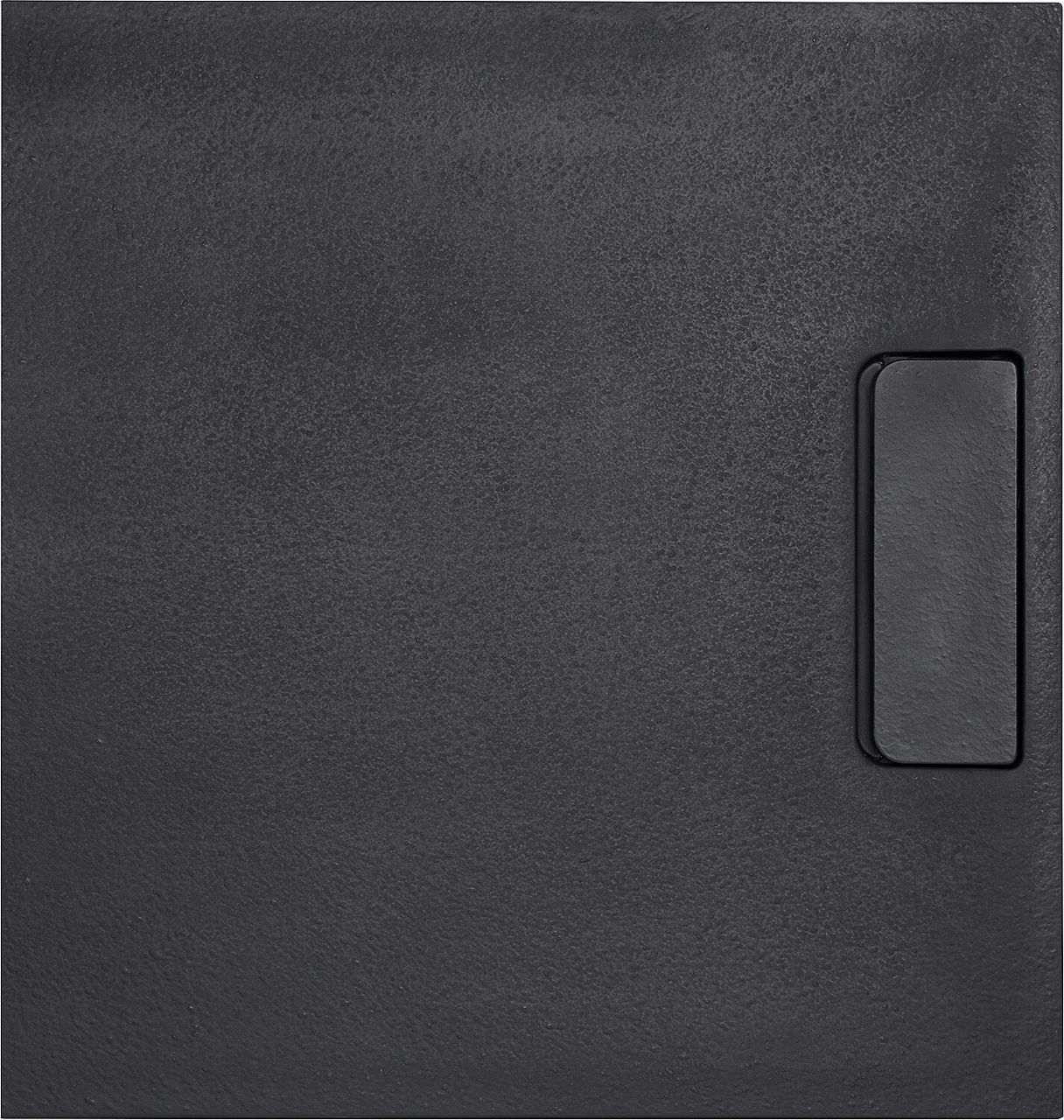 Duschwanne Douron 900x35x900 mm mit Steinstruktur Mineralguss schwarz matt Abl. 52 mm