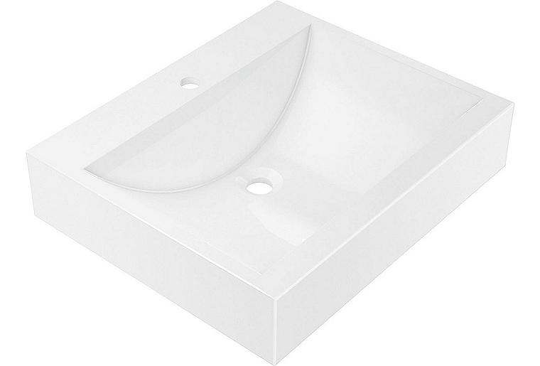 Aufsatz-Waschtisch ERIKA BxHxT: 600x150x500 mm Mineralguss weiß