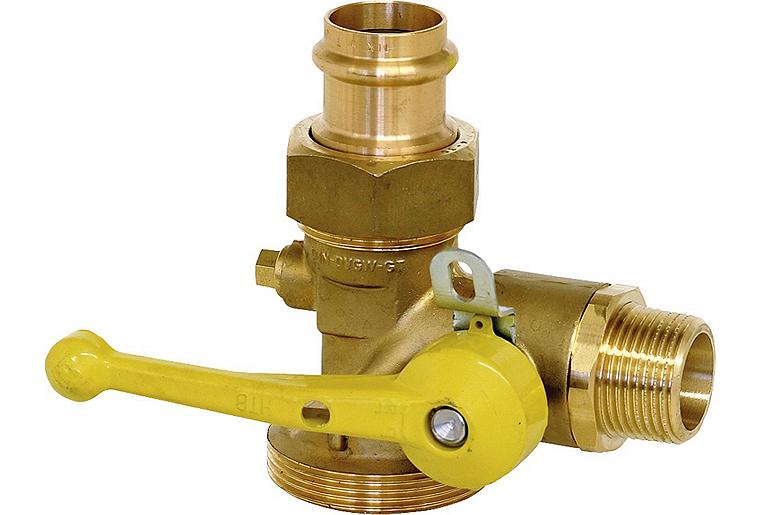 Zählerkugelhahn DN 25 mit Pressverschraubung 28 mm Modell 5220.35 Zählerkugelhahn DN 25 mit Pressverschraubung 28 mm Modell 5220.35