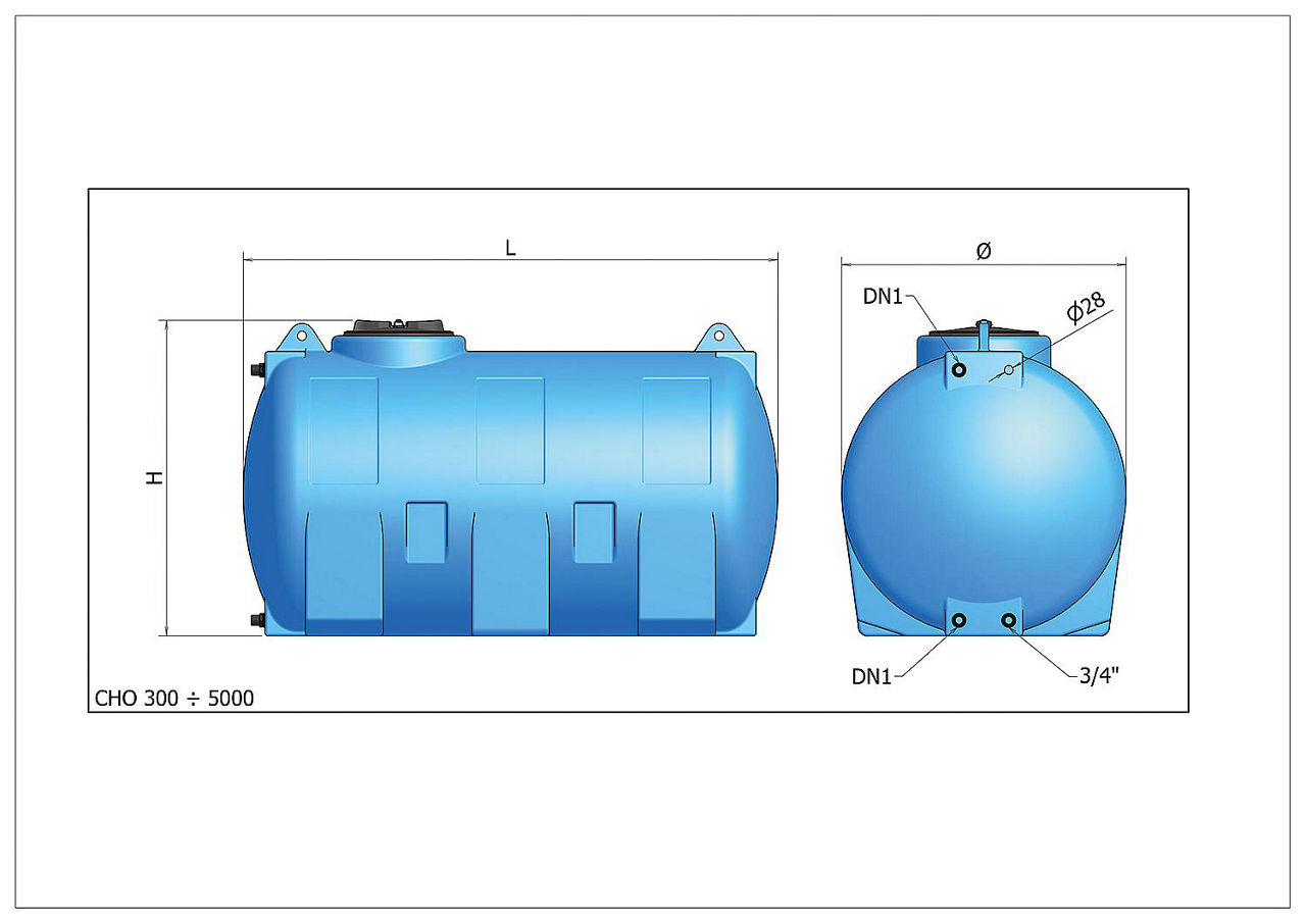 Regenwassertank Kunststoff CHO-300 Liter