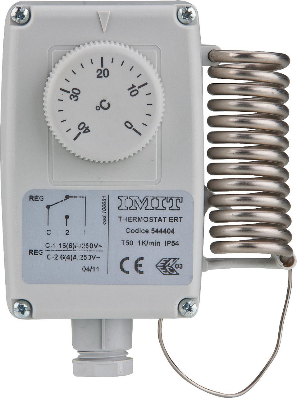 Raumthermostat RC 0...+60°C außenliegende Verstellung
