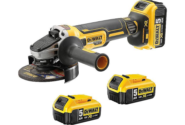 Akku-Winkelschleifer DCG405P3-QW 18 V mit 3x 5,0 Ah Akkus und Ladegerät Akku-Winkelschleifer DCG405P3-QW 18 V mit 3x 5,0 Ah Akkus und Ladegerät