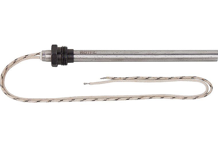 Glühzünder für Pelletofen 9,5x131mm mit 3/8" Schraubnippel Gesamtlänge: 145mm, 230V, 270 Watt