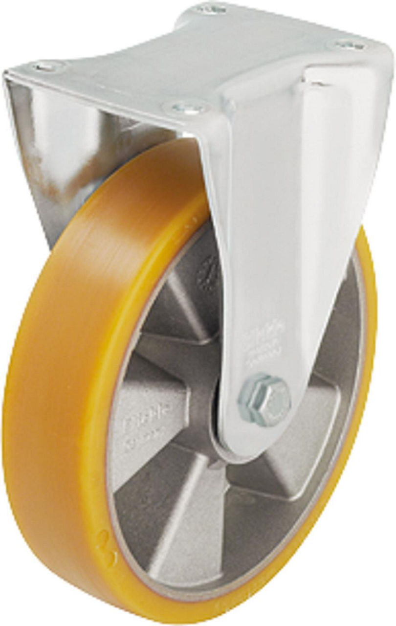 Schwerlastbockrolle Polyurethan/Stahl BH-ALTH 160K,Tragfähigkeit 550kg, Rad-Ø 160mm,Plattengröße 140x110mm Schwerlastbockrolle Polyurethan/Stahl BH-ALTH 160K,Tragfähigkeit 550kg, Rad-Ø 160mm,Plattengröße 140x110mm