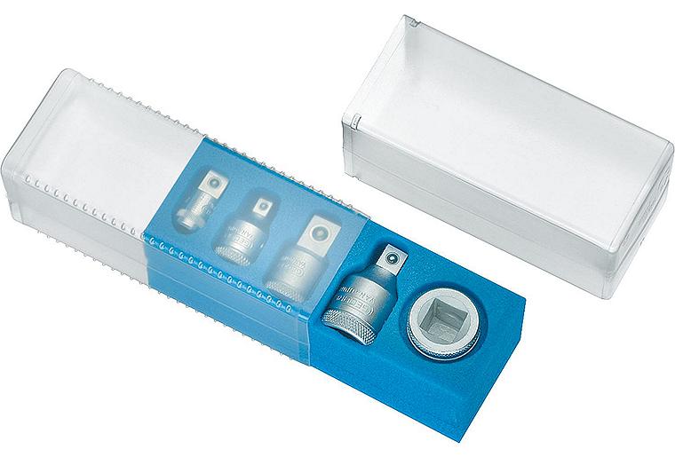 Gedore Adapter-Satz, 5-tlg. Reduzier- und Vergrößerungsstücke 1/4"-3/4" in Kunststoffbox (G) Gedore Adapter-Satz, 5-tlg. Reduzier- und Vergrößerungsstücke 1/4"-3/4" in Kunststoffbox (G)