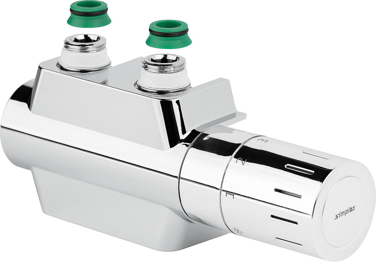 Ventilhahnblock Simplex Variodesign,für Einrohr- und Zweirohrsysteme,chrom Ventilhahnblock Simplex Variodesign,für Einrohr- und Zweirohrsysteme,chrom