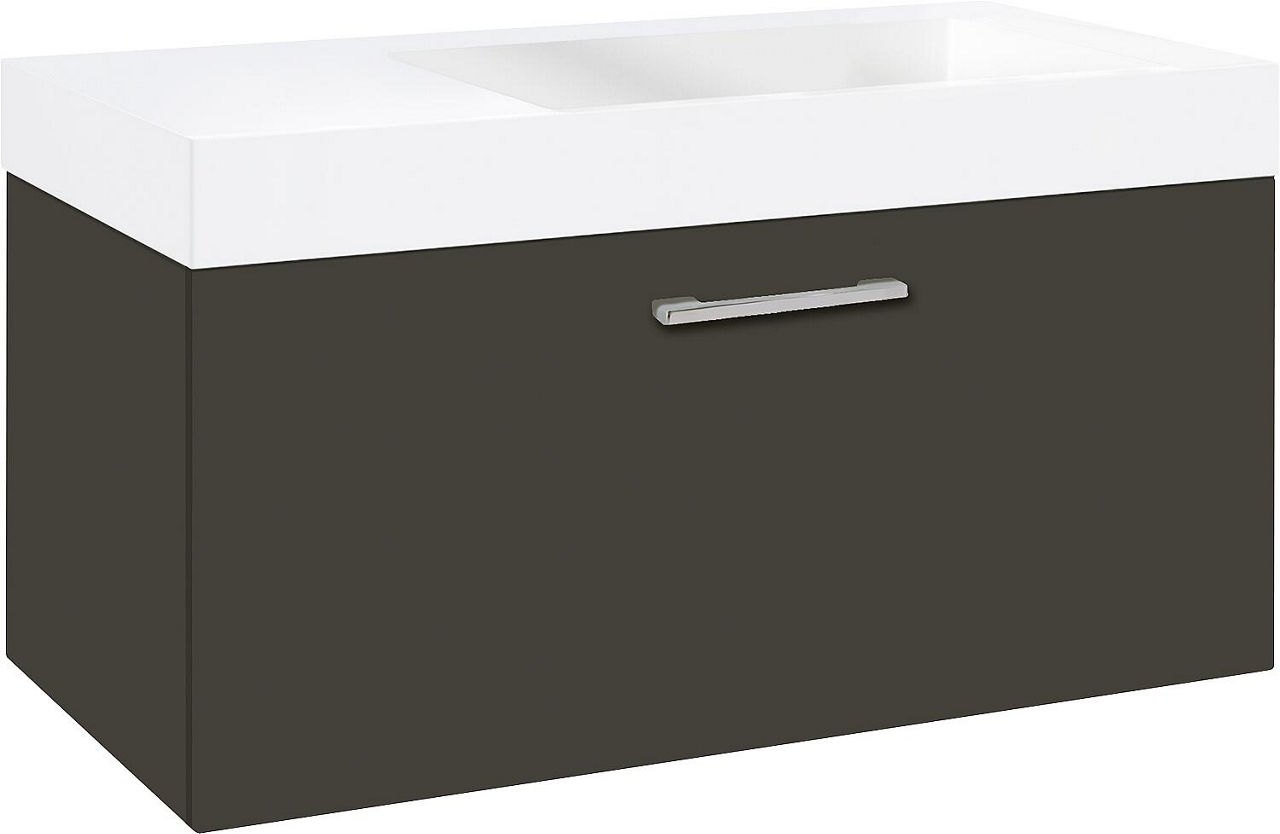 WTU+Mineralguss-WT ELISA, graphit Hochglanz, 1 Auszug, 905x534x505mm