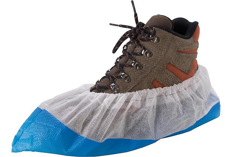 Überschuh mit blauer Lauf- sohle CPE, rutschhemmend Verpackungseinheit mit 50 Stück Überschuh mit blauer Lauf- sohle CPE, rutschhemmend Verpackungseinheit mit 50 Stück