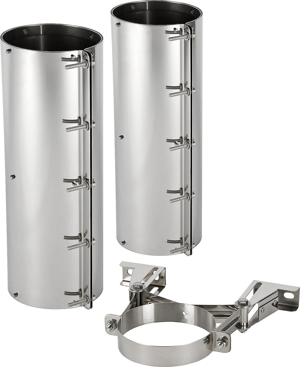 Statisches Klemmband-Set mit verstärktem Wandhalter DN150/210 Wandabstand 50-150mm Statisches Klemmband-Set mit verstärktem Wandhalter DN150/210 Wandabstand 50-150mm