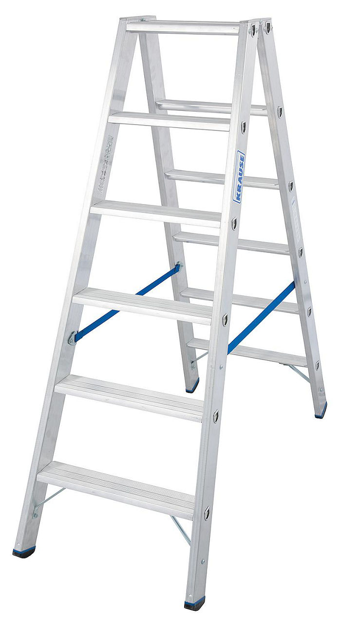 Stufen-Doppel-Leiter Arb.Höhe 2,95 Leiterhöhe 1,43 2x6 Stufen