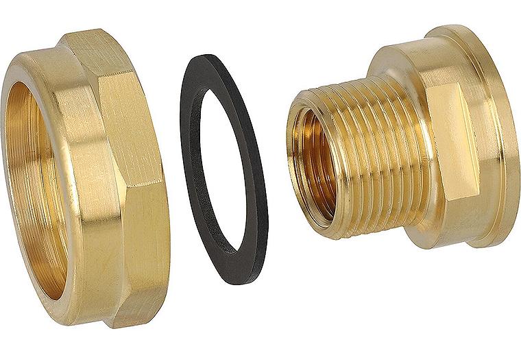 Verschraubungssatz DN32(11/4)ÜWM x DN15(1/2")IG und DN20(3/4")AG, VPE 2 Stück Verschraubungssatz DN32(11/4)ÜWM x DN15(1/2")IG und DN20(3/4")AG, VPE 2 Stück