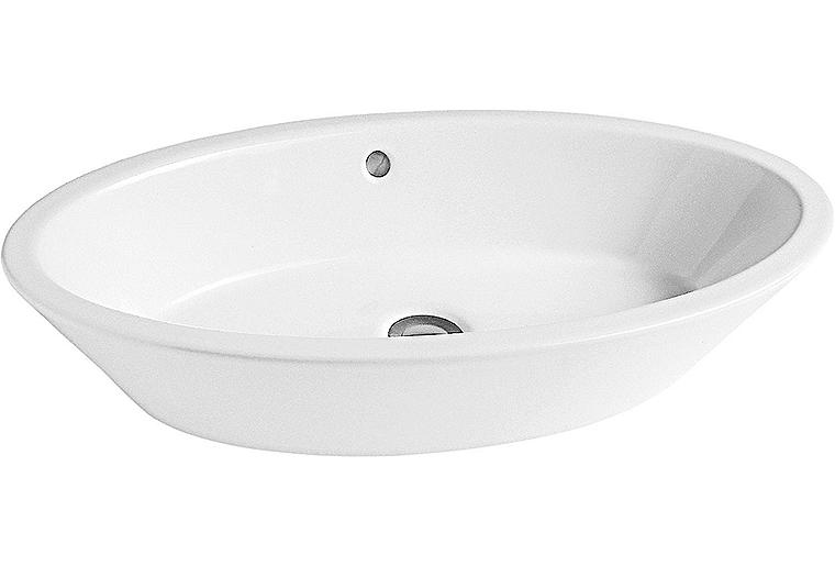 Aufsatz-Waschtisch HAPPY HOUR BxHxT: 700x140x400 mm Keramik weiß