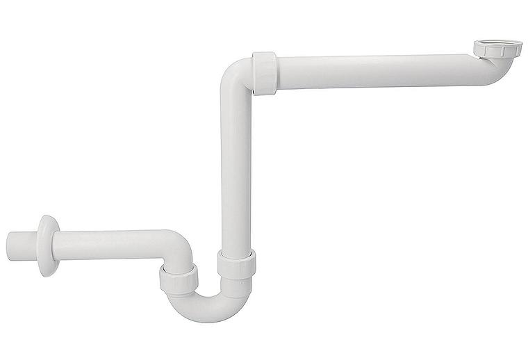 Raumsparsiphon Geberit 1 1/2" DN40 inkl. Wandrosette Raumsparsiphon Geberit 1 1/2" DN40 inkl. Wandrosette