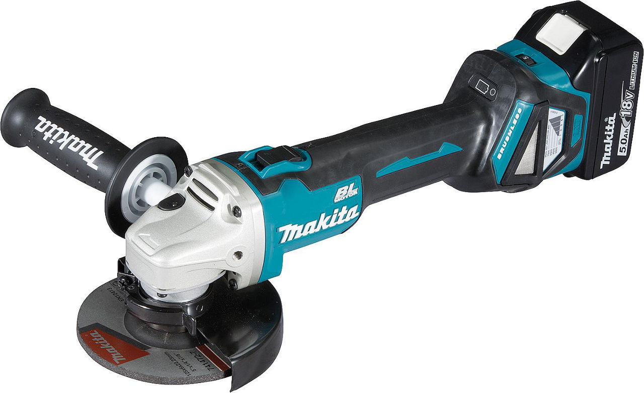 Akku-Winkelschleifer MAKITA 18V DGA511RTJ mit 2x 5,0 Ah Akkus und Ladegerät Akku-Winkelschleifer MAKITA 18V DGA511RTJ mit 2x 5,0 Ah Akkus und Ladegerät