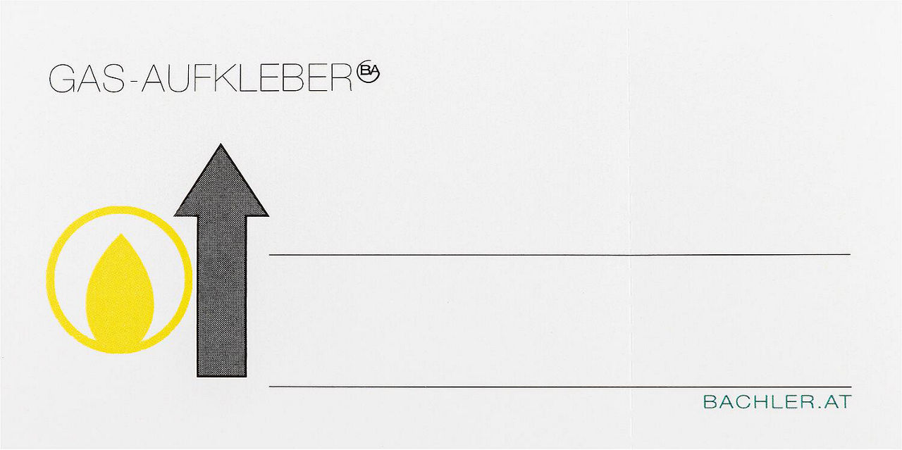 Hinweisplakette Gas, 100 x 50 mm, 25 Stück