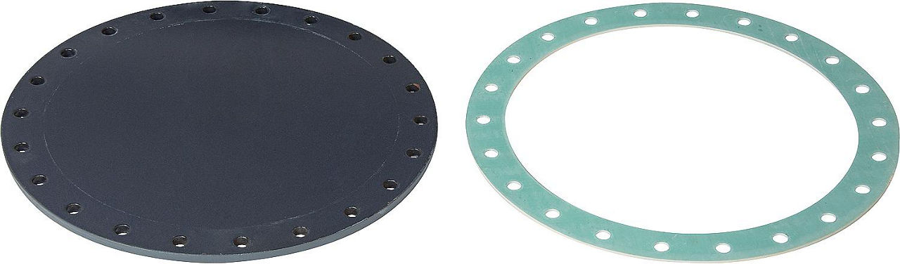 Blindflansche emailliert 430mm, inkl. Dichtung und Schrauben