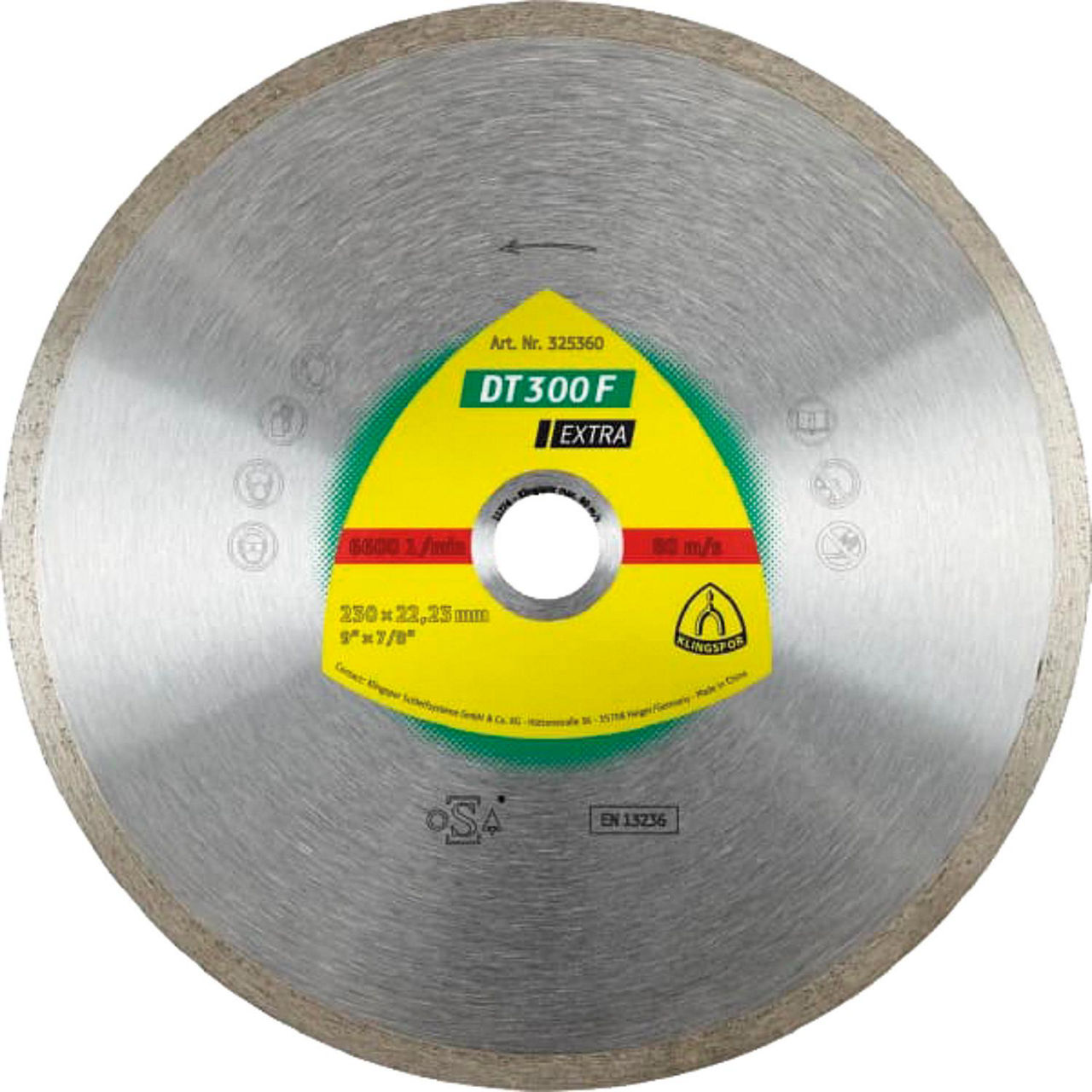 Diamant-Trennscheibe KLINGSPOR DT 300 F EXTRA 230 x 22,23 mm geschlossener Rand Diamant-Trennscheibe KLINGSPOR DT 300 F EXTRA 230 x 22,23 mm geschlossener Rand