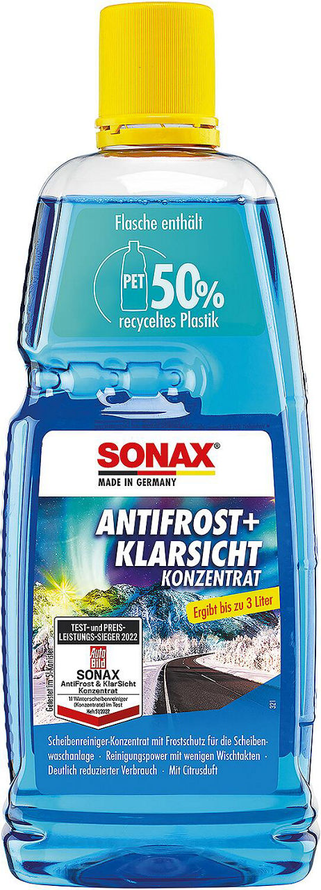 Winterscheibenreiniger SONAX AntiFrost + Klarsicht Konzentrat Citrus 1l Flasche Winterscheibenreiniger SONAX AntiFrost + Klarsicht Konzentrat Citrus 1l Flasche