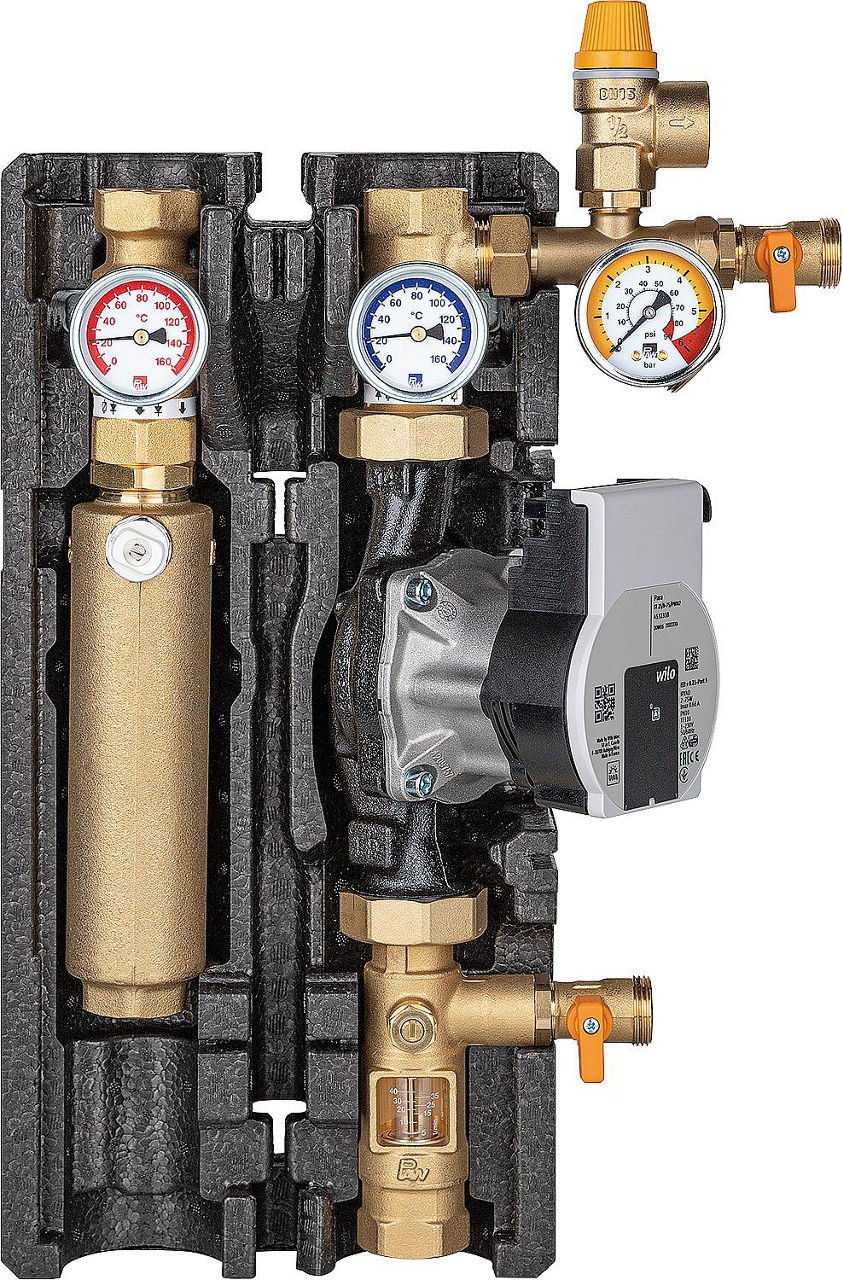 Solarstation Maxi Basic DN25(1"), 2-Strang, Flowmeter Wilo Para ST 25-180/8-75,PWM Solarstation Maxi Basic DN25(1"), 2-Strang, Flowmeter Wilo Para ST 25-180/8-75,PWM