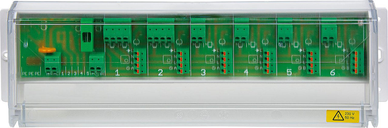 Regelverteiler Evenes Typ ASV6-102, 230V für 6 Heizkreise, Pumpenlogik Regelverteiler Evenes Typ ASV6-102, 230V für 6 Heizkreise, Pumpenlogik