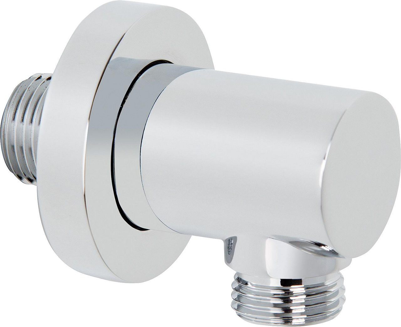 Design-Wandanschlussbogen runde Ausführung DN15 (1/2'') mit Rückflussverhinderer chrom
