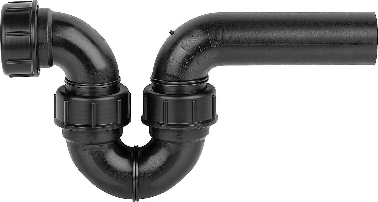 Siphon zu Rohbau-Set CleanLine Ausführung waagrecht, DN50 Siphon zu Rohbau-Set CleanLine Ausführung waagrecht, DN50