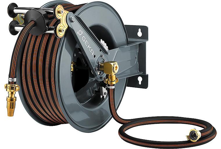 Schlauchaufroller Geka plus PA30GSK mit Gummischlauch DN20 (3/4") 25m