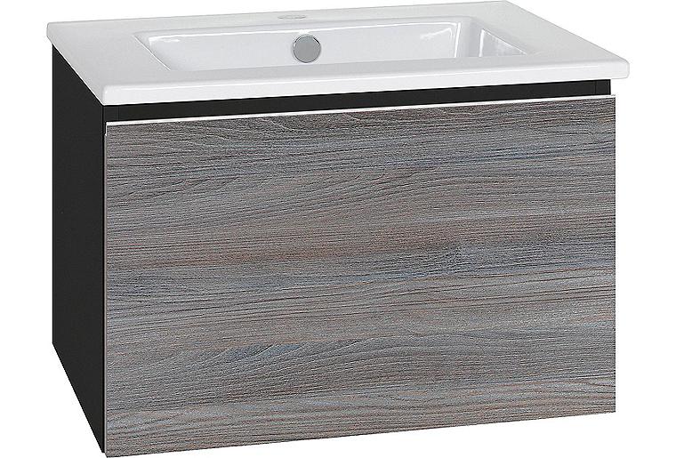 WTU + Keramik WT ELA Korpus schwarz smt Front Robinie Grau Dekor, 610x420x510 mm WTU + Keramik WT ELA Korpus schwarz smt Front Robinie Grau Dekor, 610x420x510 mm