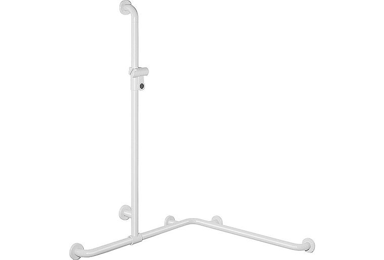 Duschhandlauf Hewi Serie 801 mit versch. Brausestange, 762x1250x762mm, reinweiß