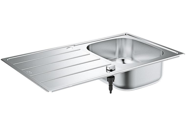 Edelstahlspüle Grohe K200 mit 1 Becken reversibel BxT: 860x500 mm