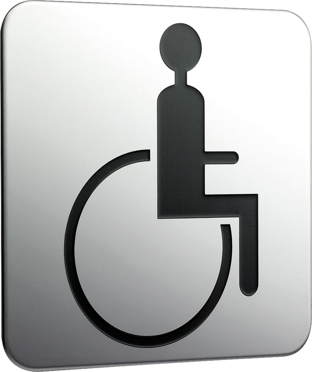 Türschild emco system 2 chrom, Rollstuhlfahrer zum Aufkleben