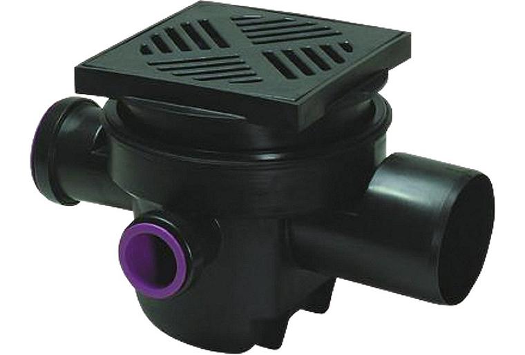 Kessel-Kellerablauf 29111 DN100, Rost 200x200 schwarz