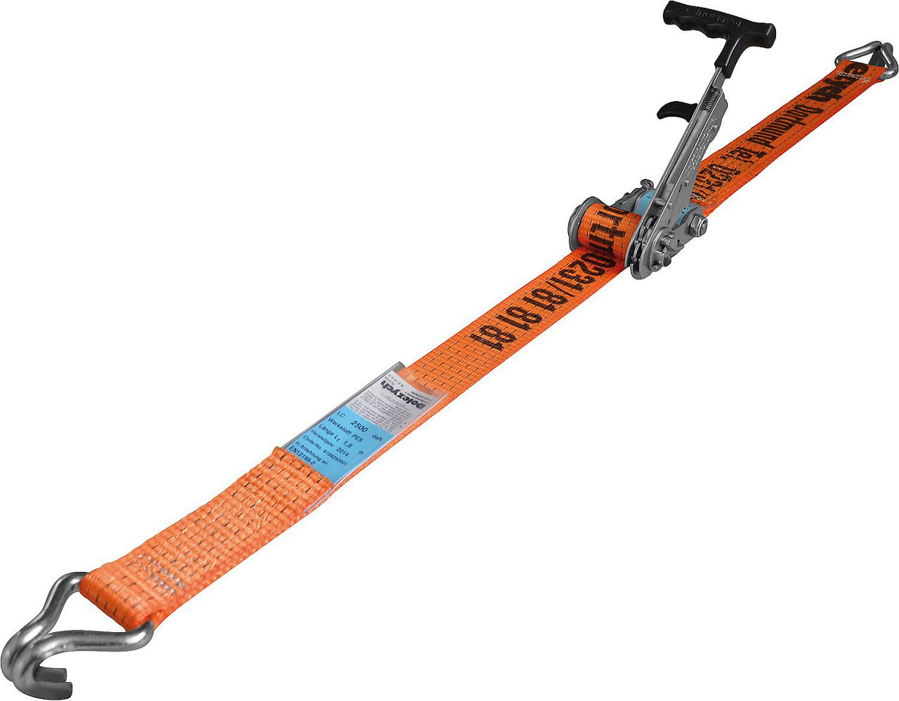 Verzurrgurt, zweiteilig DIN EN12195-2, Orange Gurt 50mm, Länge 10m Verzurrgurt, zweiteilig DIN EN12195-2, Orange Gurt 50mm, Länge 10m