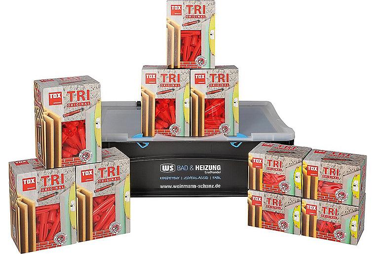 Aktions-Set Allzweckdübel TOX TRI + Gratis 1x WS Transportbox schwarz Aktions-Set Allzweckdübel TOX TRI + Gratis 1x WS Transportbox schwarz