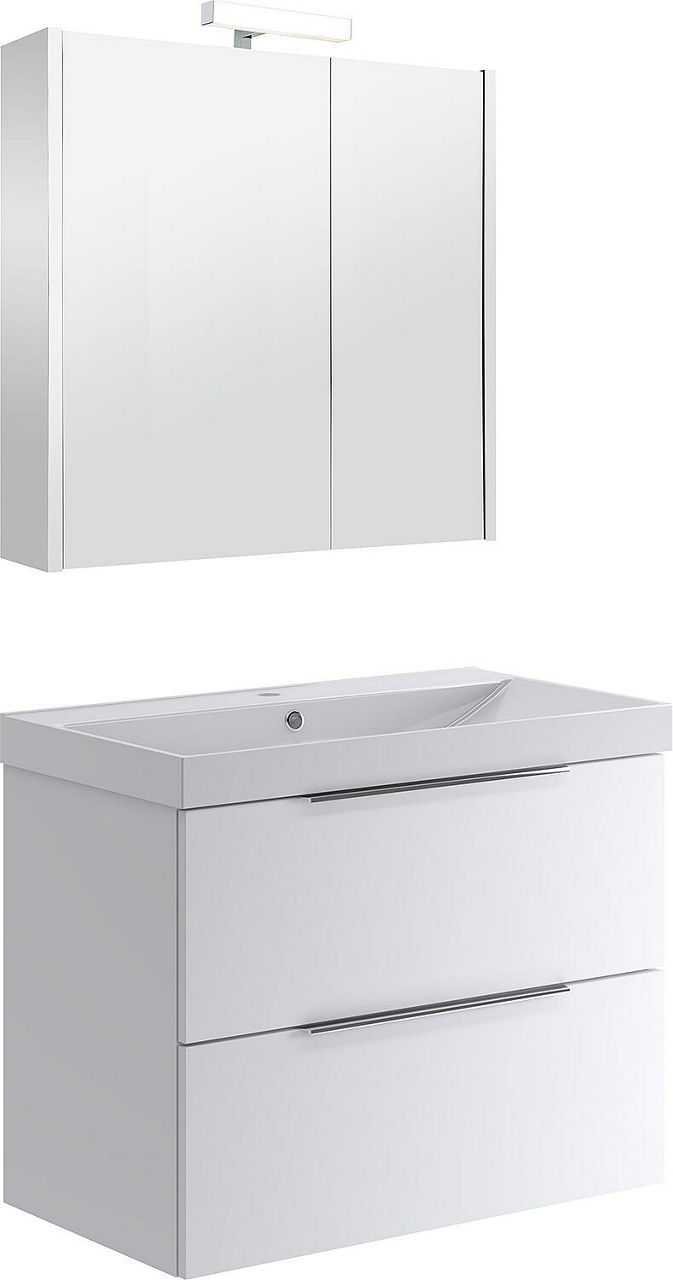 Badmöbel-Set BALI 2.0 Keramik WT, Weiß Matt lackiert 2 Auszüge Breite 810 mm
