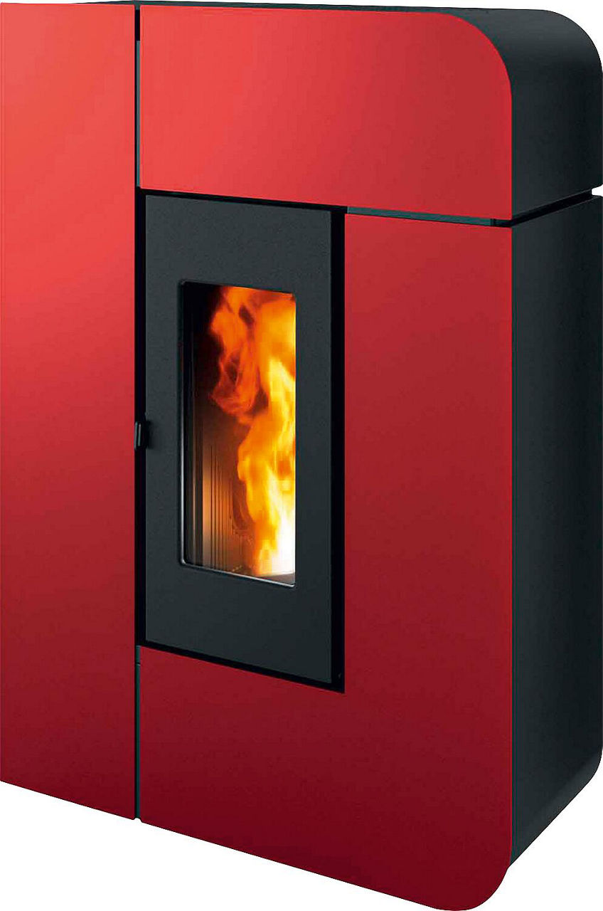 Pelletofen MCZ Alea Air 7 R, Grundgerät mit Verkleidung Bordeaux Metall, 7,0 KW