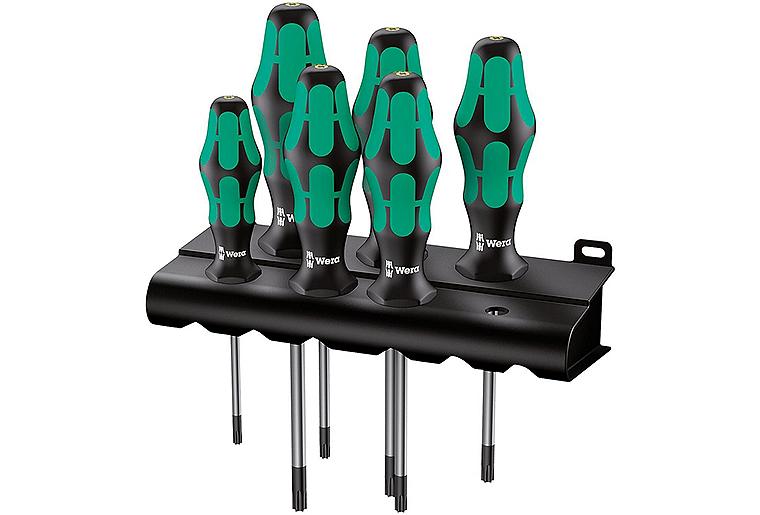 Torx®-TH (mit Bohrung)-Schraubendreher-Satz Wera 367/6 Rack Kraftform Plus, Torx® BO, 6-teilig