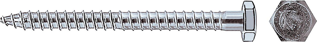 Sicherheitsschraube, verzinkt mit Sechskantkopf 7x67mm VPE 200 Sicherheitsschraube, verzinkt mit Sechskantkopf 7x67mm VPE 200