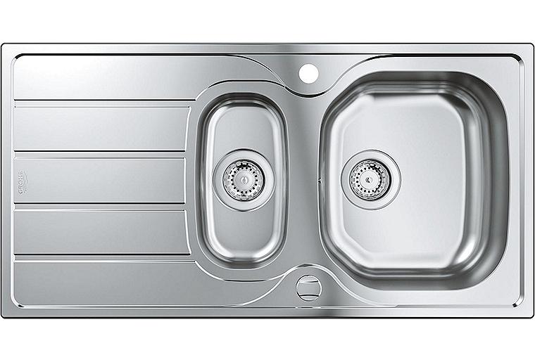 Edelstahlspüle Grohe K200 mit 1,5 Becken reversibel BxT: 965x500 mm