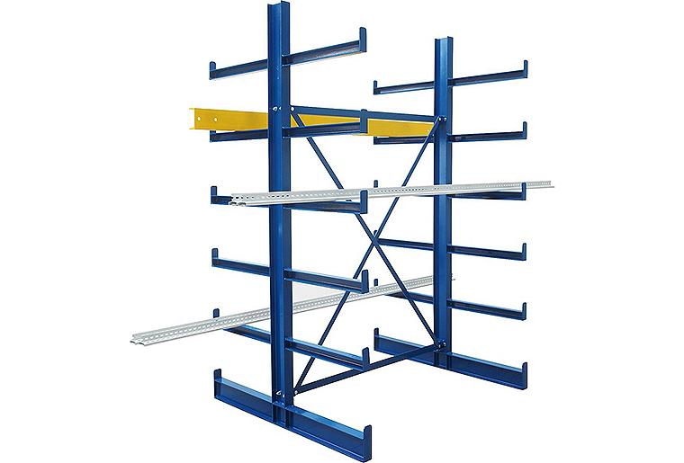 Kragarmgrundregal KARL doppelseitig mit 12 Ebenen 2000x1250x1240mm Feldlast 2400Kg