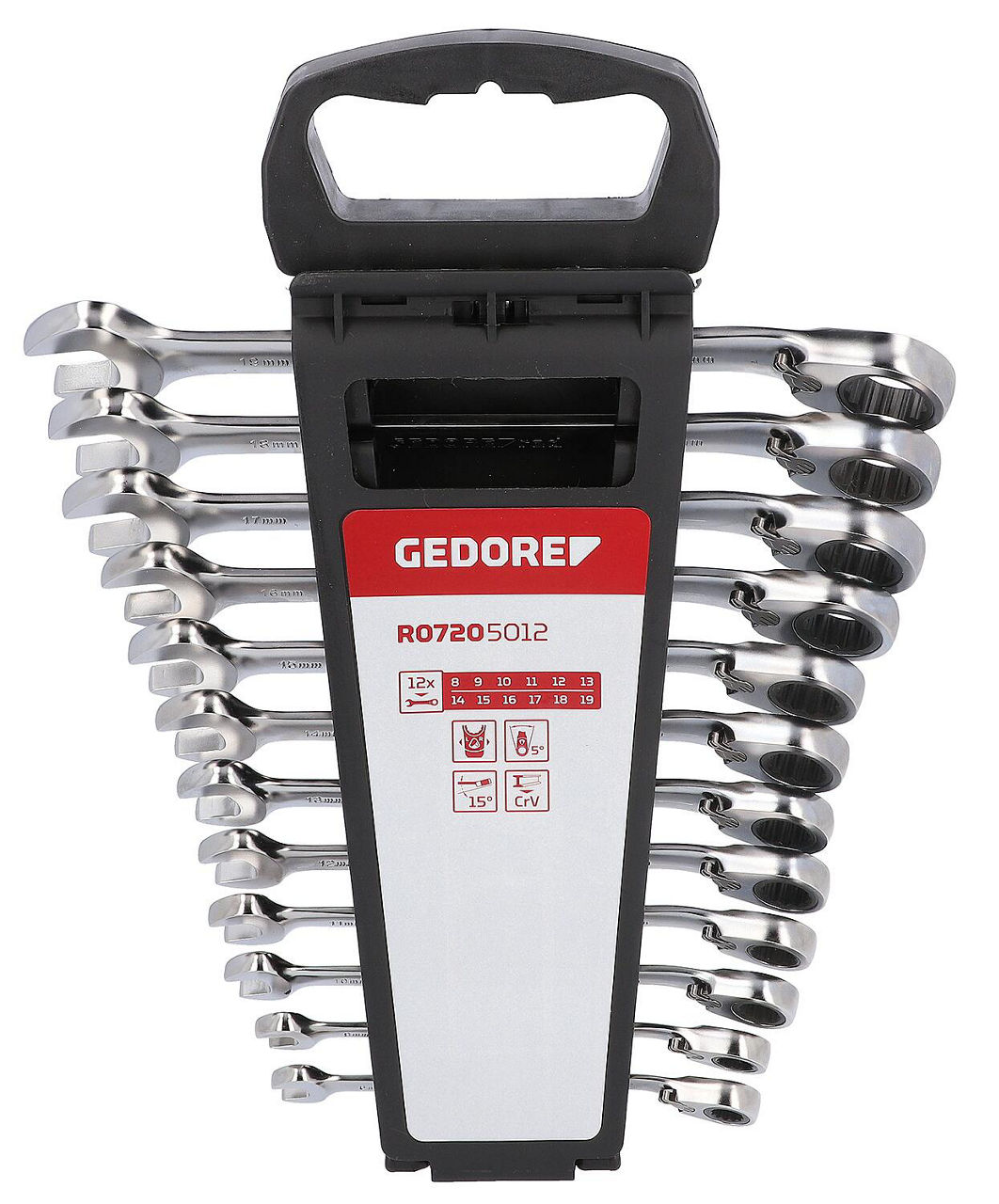 Maul-Ringratschenschlüssel-Satz umschaltbar, SW 8,9,10,11,12, 13,14,15,16,17,18,19