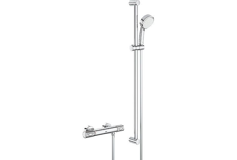 Brausethermostat-Set Grohe Grohtherm 1000 Performance Brausestange 900 mm, Handbrause Ø 100 mm und Brauseschlauch chrom