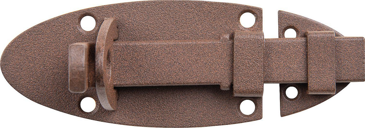 Schlossriegel DURAVIS® 90 x 44 mm, mit rundem Griff, rostbraun, Material: Stahl, blau verzinkt Schlossriegel DURAVIS® 90 x 44 mm, mit rundem Griff, rostbraun, Material: Stahl, blau verzinkt