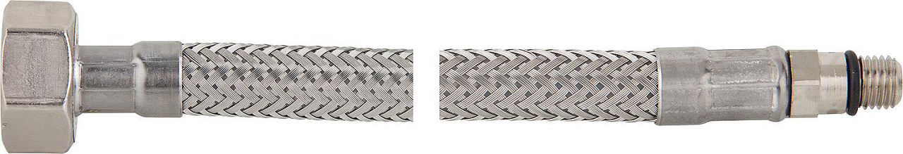 Verbindungsschlauch flexibel 1/2" Ü-Wurfmutter x M 10, KTW-A 350 mm, langer Gewindenippel Verbindungsschlauch flexibel 1/2" Ü-Wurfmutter x M 10, KTW-A 350 mm, langer Gewindenippel