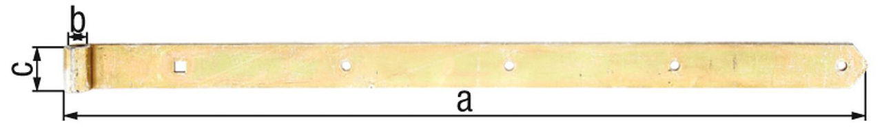 Ladenband gerade / abgerundet 800 x 45 mm, ø 16 mm, galvanisch verzinkt