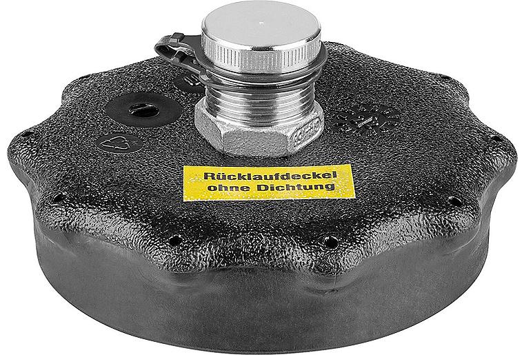 Deckel für Behälter mit Filterbeutel 30l Antikalk mit Edelstahl-Rücklaufverschraubung 3/4"AG