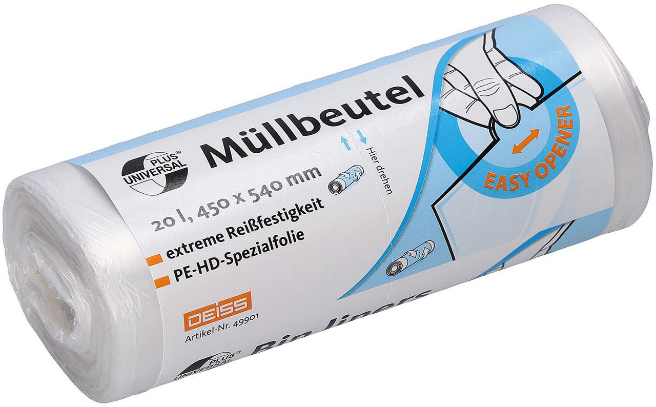 UNIVERSAL PLUS ® - Müllbeutel aus HDPE 60 l, VPE 50 Stück