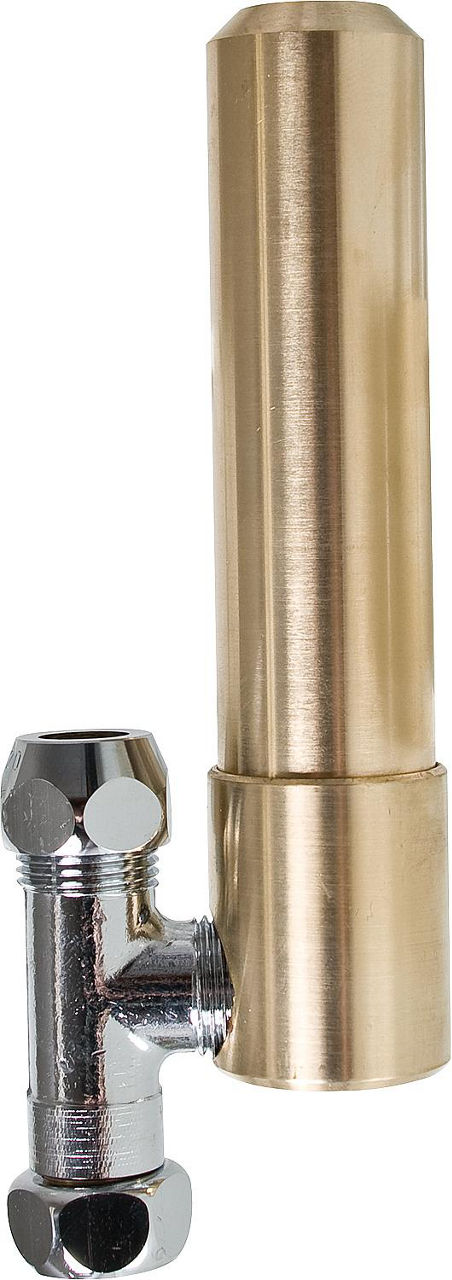 Druckschlagdämpfer Mes.roh mit Aufsatz T-Stück 3/8"x10mm auf das Eckventil